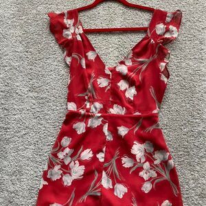 Kimchi Blue red floral romper
